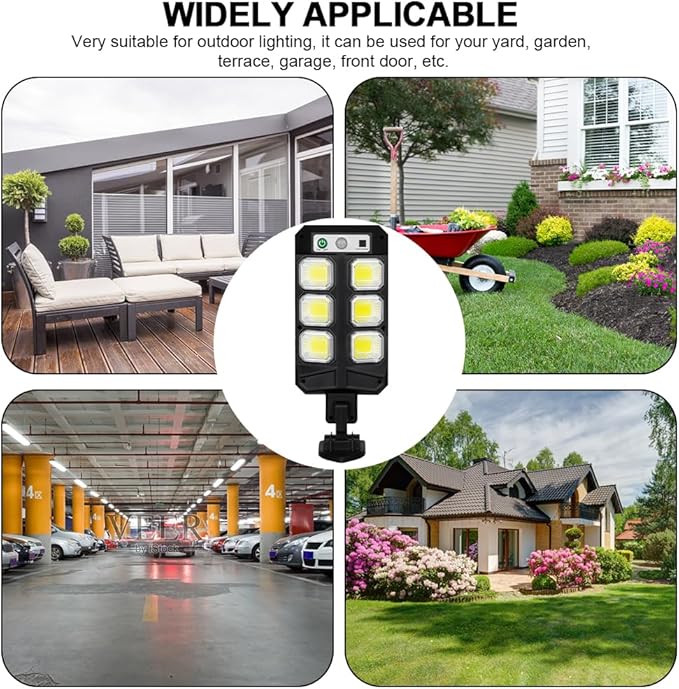 LYEAA Luz de calle solar del atardecer al amanecer Lámpara impermeable con sensor de movimiento al aire libre con control remoto para patio, pasarela, entrada